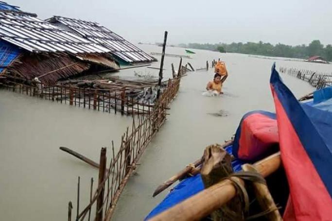 Flooding in Rakhine. Photo: Narinjara
