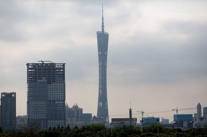 The Guangdong Tower seen in Guangdong Guangzhou, Guangdong Province, China, 18 April 2016. Photo: Freddy Chan/EPA
