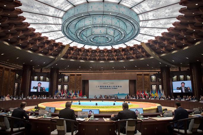 Chinese President Xi Jinping speaks during the G20 Summit in Hangzhou, China, 4 September. Photo: EPA
