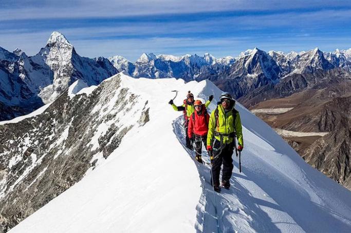 During Training at Nepal, First Myanmar Ama Dablam Expedition (6812)M for Hkakaborazi. Photo: Hkakabo Razi Expedition 2018