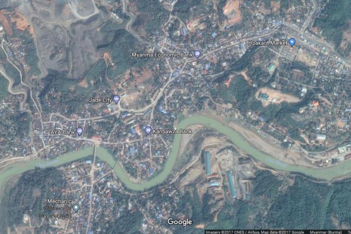 Hpakant Town, Kachin State. Map: Google
