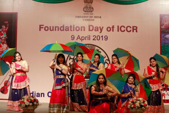 (File) Indian artists perform dance during the Founding Day of India Council for Cultural Relations (ICCR) in Yangon, Myanmar, 09 April 2019. Photo: EPA