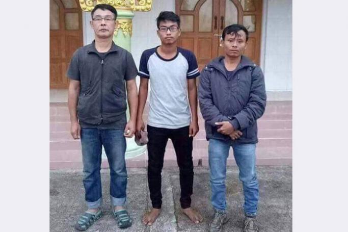 Left to right - Aye Naing and Pyae Bone Naing from the Democratic Voice of Burma and Thein Zaw, also known as Lawi Weng, from The Irrawaddy
