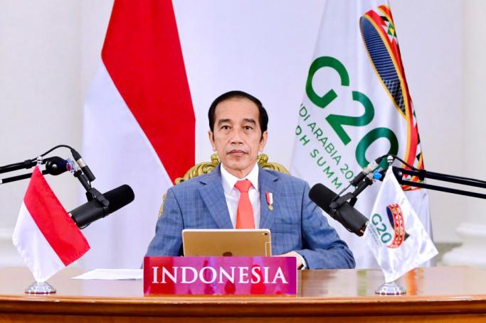 A handout photo made available by Indonesian presidential palace shows Indonesia's President Joko Widodo attending the G20 virtual meeting hosted by Saudi Arabia, amid the coronavirus disease (COVID-19) pandemic at the Presidential Palace in Bogor, Indonesia, 21 November 2020. Photo: EPA