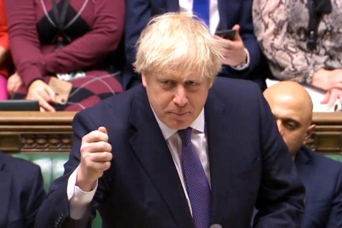 A grab from a handout video made available by the UK Parliamentary Recording Unit shows British Prime Minister Boris Johnson addressing MPs at the House of Commons, in London, Britain, 20 December 2019.