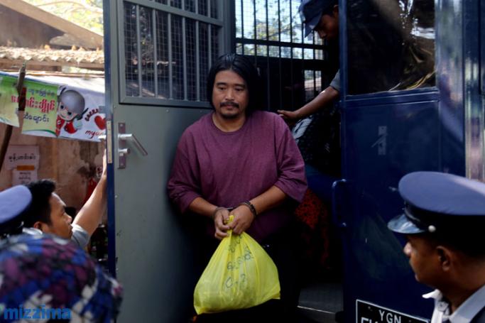 A Kachin peace activist Patrick Khun Ja Lee was sentenced to six months in prison on January 22 over a Facebook post. Photo: Thet Ko/Mizzima
