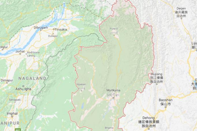 Kachin State, Myanmar. Map: Google

