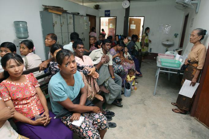 Burmese refugees waiting to see a doctor at the Mae Tao clinic in the Thai-Myanmar border city of Mae Sot, Tak province, in north west Thailand. Photo: Narong Sangnak/EPA
