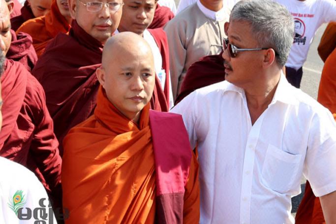U Wirathu (C). Photo: Mizzima
