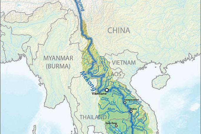 Map showing the Mekong River and tributaries. Photo: Wikipedia
