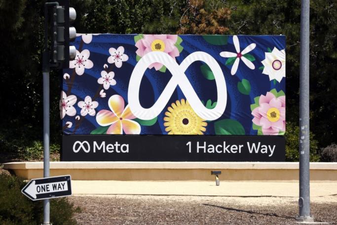 Meta logo in front of their headquarters in Menlo Park, California, USA. Photo: EPA