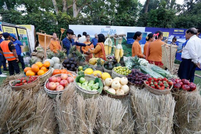 Local product of vegetable display during the Grand Launch Ceremony of METRO Wholesale Myanmar Limited in Yangon, Myanmar, 08 March 2019. Photo: Nyein Chan Naing/EPA