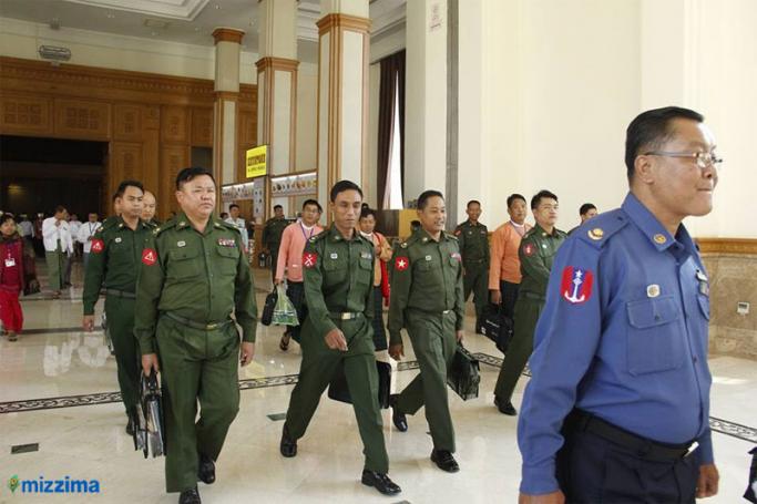 Military MPs in Nay Pyi Taw on 29 January 2016. Photo: Min Min/Mizzima
