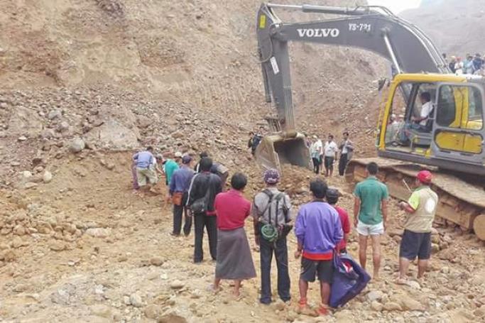 Mine disaster scene. Photo: The Kachin Times/Facebook
