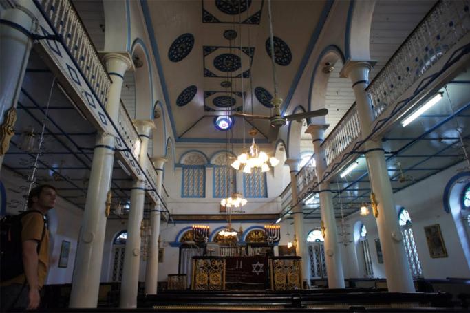Inside the Musmeah Yeshua Synagogue in Yangon. Photo: Esme Vos
