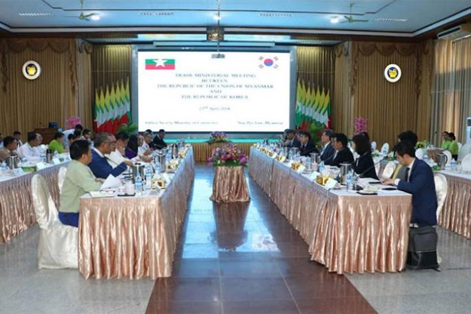 Myanmar-Korea trade minister-level meeting held in Nay Pyi Taw. Photo: MOI Webportal Myanmar
