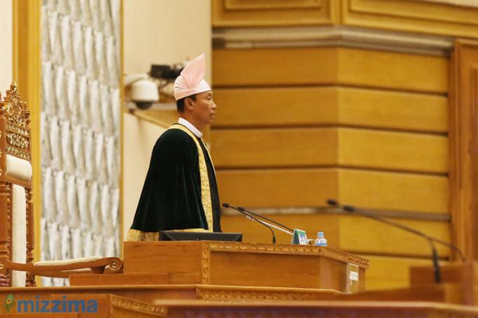 Myanmar’s parliamentary speaker Thura U Shwe Mann during a parliamentary session in Nay Pyi Taw on 16 November 2015. Photo: Hong Sar/Mizzima
