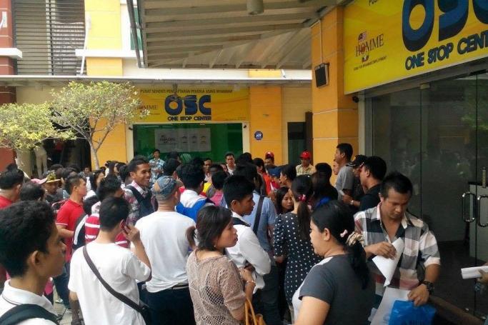 Myanmar workers at One Stop Centre (HOMME) in Malaysia. Photo: OSC 

