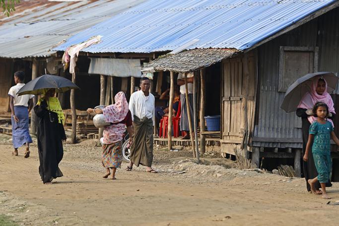 Scene in the Ngakhura village on the Bangladesh-Myanmar border on December 21. Photo: EPA
