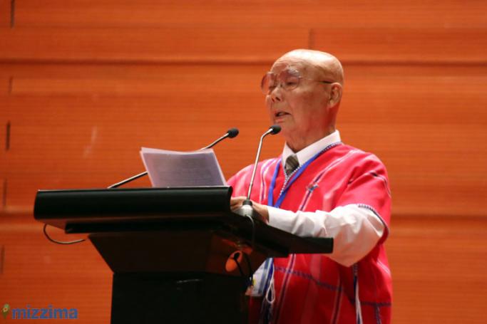 KNU Chairman Gen. Mutu Say Poe speaks during the Union Peace Conference held at the Myanmar International Convention Centre (MICC-2) in Nay Pyi Taw on 12 January, 2015. Photo: Thet Ko/Mizzima
