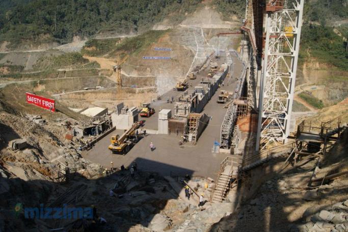 The Paunglaung Dam project in Shan State under construction about 50 km from Naypyitaw, the capital of Myanmar. Photo: Mizzima
