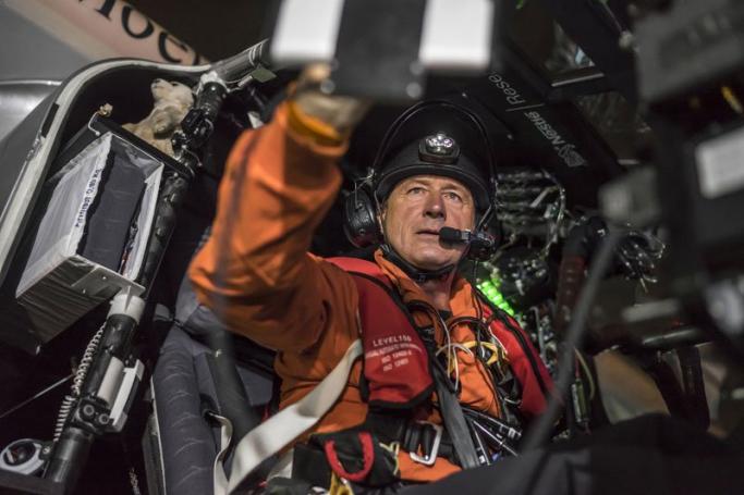 Pilot Andre Borschberg at the controls of Solar Impulse 2 as he prepares to take off from Nagoya, Japan, 28 June 2015. Photo: EPA

