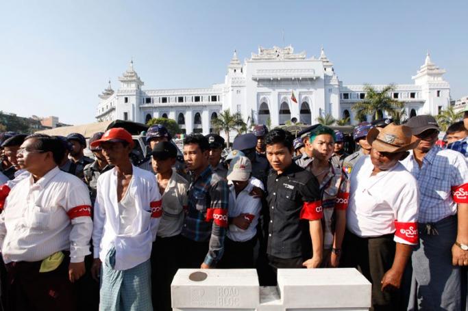The scenes in Letpadan and Yangon recetly of police brutality against unarmed though agitated student protesters appeared to be a throwback to the dark days of repressive military rule. Photo: Hong Sar/Mizzima
