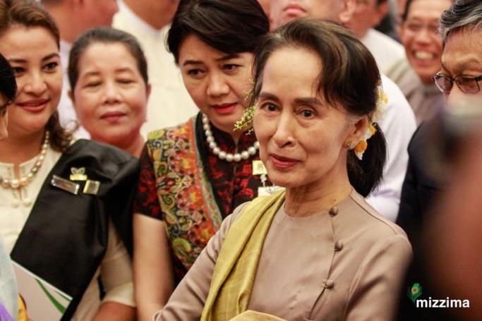 Myanmar's State Counselor and Chairman of Union Enterprise for Humanitarian Assistance, Resettlement and Development in Rakhine (UEHRD), Aung San Suu Kyi at the 1st anniversary of (HEHRD) in Nay Pyi Taw on 18 October 2018. Photo: Mizzima