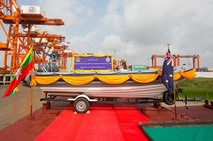 The RHIB gifted by the ABF to the Myanmar Maritime Police Force. Photo: ABF
