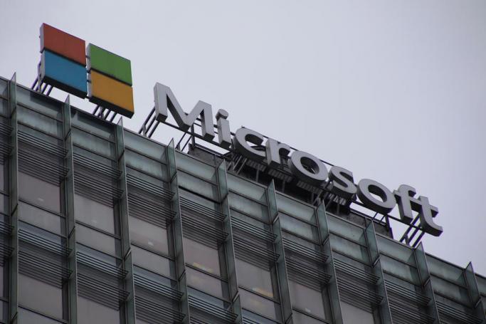 The company logo is seen on a Microsoft office building in Beijing, China, 05 August 2020. Photo: EPA