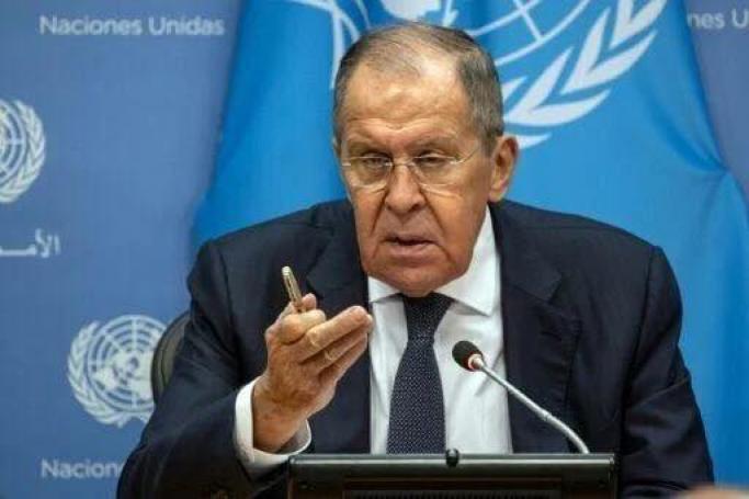 Image: Russia's Foreign Minister Sergei Lavrov reponds to a question during a press conference following his address to the 78th United Nations General Assembly / Photo: AFP