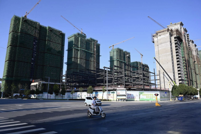  The construction site of an Evergrande housing complex is seen in Zhumadian, China. Photo: AFP