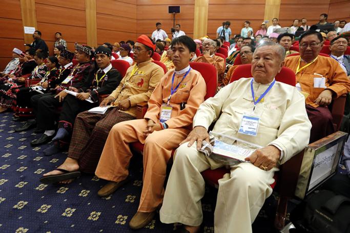 Myanmar ethnic people attend the second session of the Union Peace Conference - 21st century Panglong in Naypyitaw, Myanmar, 24 May 2017. Photo: Hein Htet/EPA
