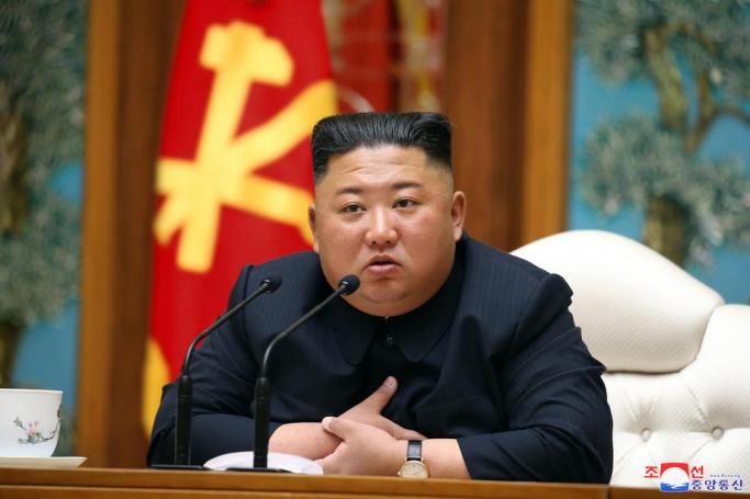 A photo released by the official North Korean Central News Agency (KCNA) shows North Korean leader Kim Jong Un attending a politburo meeting of the ruling Workers' Party of Korea in Pyongyang, North Korea, 11 April 2020. Photo: EPA