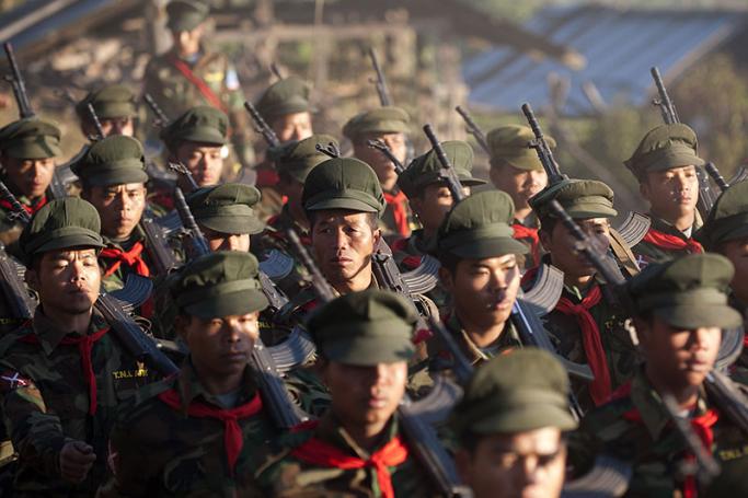 Soldiers from the Ta'ang National Liberation Army (TNLA), a Palaung ethnic armed group. Photo: AFP
