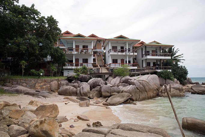 The Ocean View Bungalows hotel where two British backpackers who were murdered stayed on the southern island of Koh Tao. Photo: AFP
