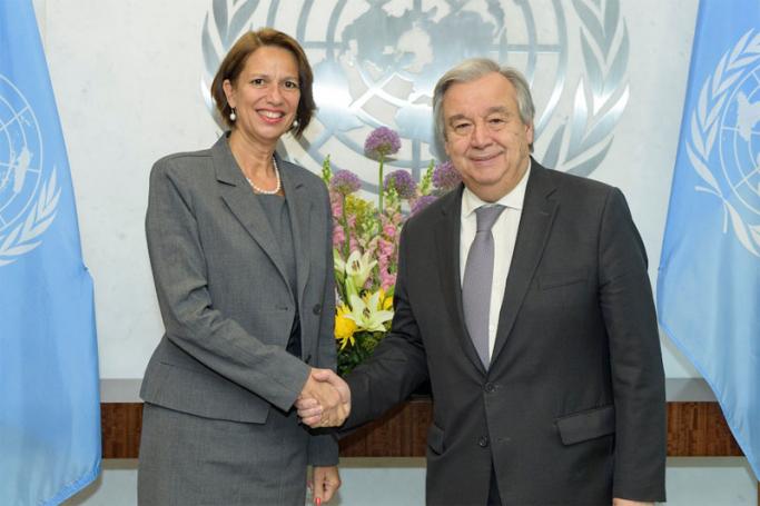 Special Envoy for Myanmar Christine Schraner Burgener (left) will make first visit to the country on 12 June. Photo: UN Political Affairs/Twitter

