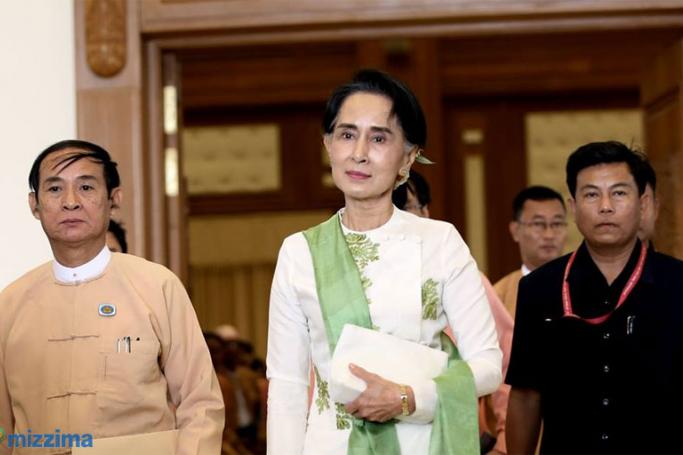 Aung San Suu Kyi drops two ministerial jobs, takes on spokeswoman role. Photo: Hong Sar/Mizzima
