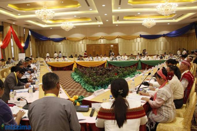 The Union Peace Dialogue Joint Committee (UPDJC) held its third meeting at Horizon Lake Resort in Nay Pyi Taw on 14 December 2015. Photo: Min Min/Mizzima
