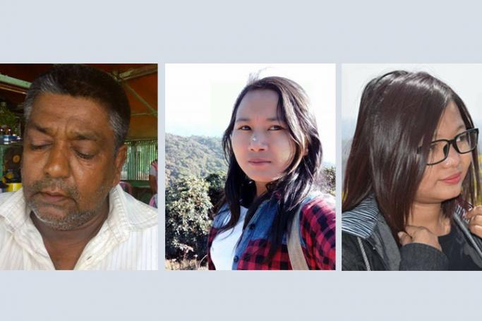 Three journalists Tin Shwe, Zar Zar San, Phyupwint Nayche
