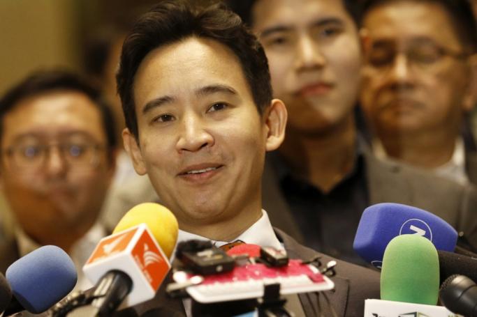 Move Forward Party's leader and its prime ministerial candidate Pita Limjaroenrat talks to media after a meeting with leaders from seven other parties in Bangkok, Thailand, 17 July 2023. Photo: EPA