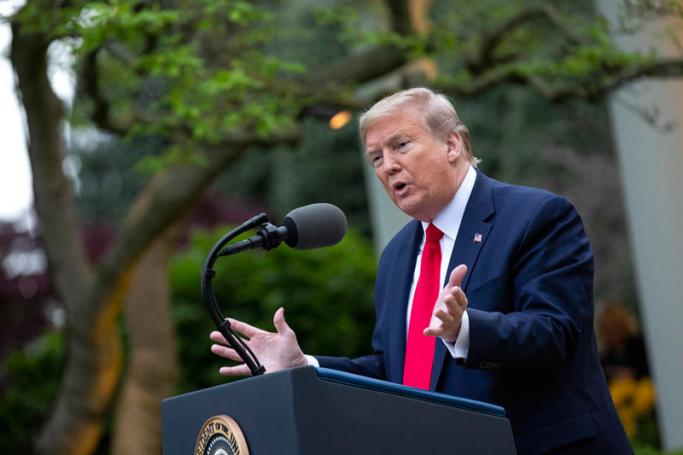President Donald J. Trump delivers remarks during a news conference in the Rose Garden of the White House in Washington, DC, USA, 14 April 2020. Photo: EPA