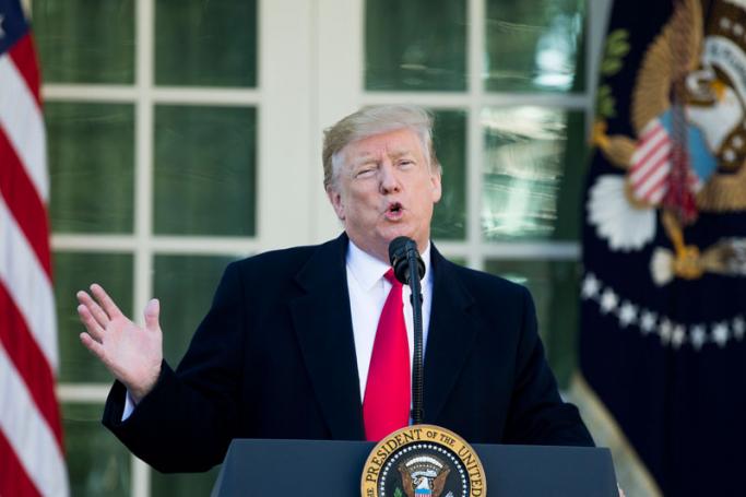 US President Donald J. Trump delivers remarks on ending the partial shutdown of the federal government, in the Rose Garden of the White House in Washington, DC, USA, 25 January 2019. Photo: Michael Reynolds/EPA