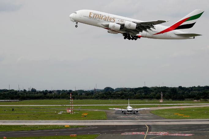 An Airbus A380-800 aircraft of UAE carrier Emirates. Photo: EPA

