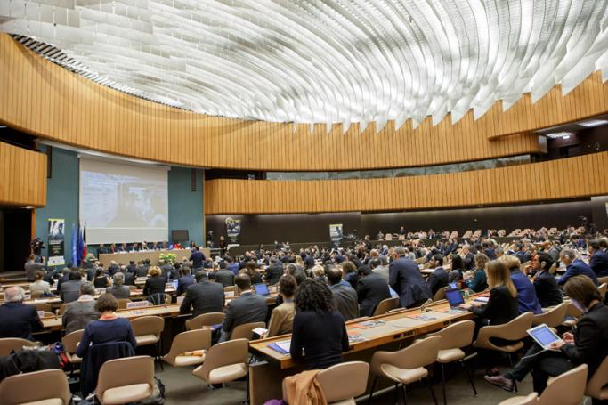 File - A view of the assembly, during the Pledging Conference for the Rohingya Refugee Crisis, at the European headquarters of the United Nations in Geneva, Switzerland, 23 October 2017. Salvatore Di Nolfi/EPA-EFE
