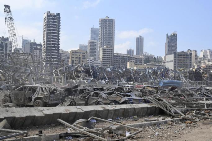 A general view of destroyed port area three days after explosions that hit Beirut port, in Beirut, Lebanon, 07 August 2020. Photo: EPA