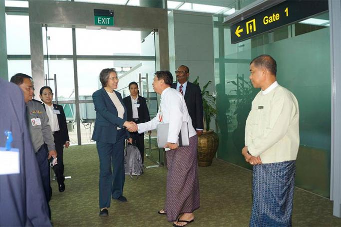 Yanghee Lee, United Nations Special Rapporteur on human rights in Myanmar arrives at Yangon International Airport on 19 June, 2016. Photo: MOI
