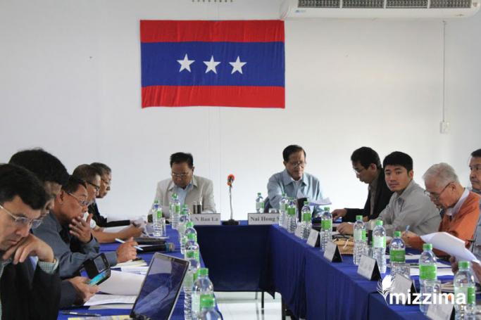 An emergency meeting of the UNFC’s central executive committee in Chiang Mai on 3 April. 
