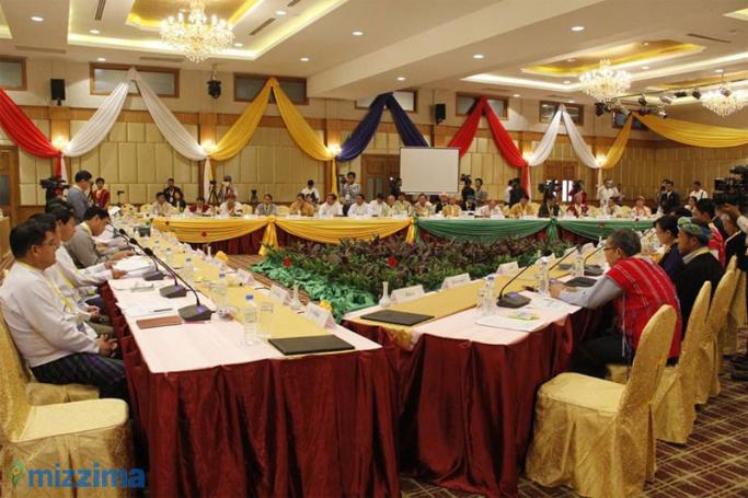 The Union Peace Dialogue Joint Committee (UPDJC) held its third meeting at Horizon Lake Resort in Nay Pyi Taw on 14 December 2015. Photo: Min Min/Mizzima

