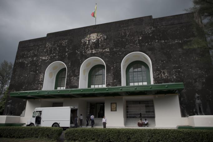 Entrance of Yangon University's Convocation Hall. Photo: AFP